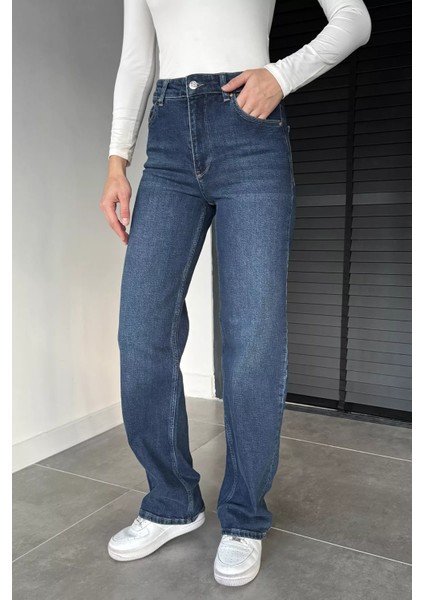 Kadın Yüksek Bel Palazzo Jean Kot Pantolon P-00018894 fiyatları