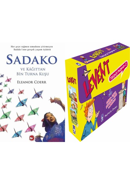 Sadako ve Kağıttan Bir Turna Kuşu (Eleanor Coerr) ve Levent Türkiyeyi Geziyorum 2 Set - (5 Kitap)