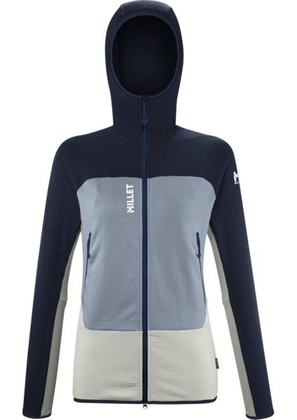 Fusıon Grıd H Kadın Kapşonlu Polar Ceket Tam Fermuar MIV9032 N9954