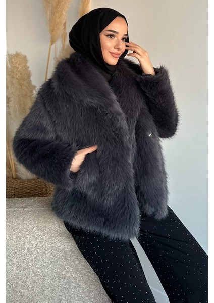 Iç Astarlı Çift Cepli Kürklü Tesettür Mont P-00019456 fiyatları