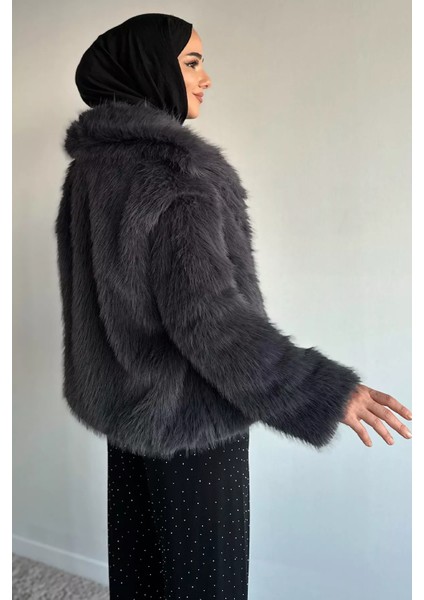 Iç Astarlı Çift Cepli Kürklü Tesettür Mont P-00019456 modelleri