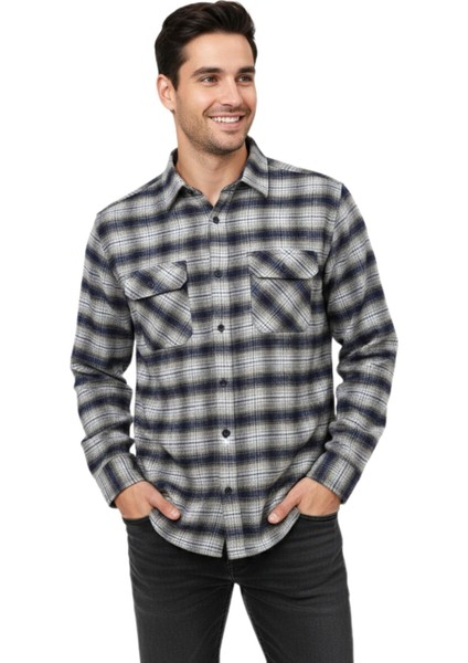 Erkek Kışlık Çift Cep Kapaklı Gömlek BGL-ST04933