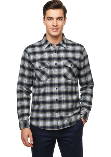 Erkek Kışlık Çift Cep Kapaklı Gömlek BGL-ST04933
