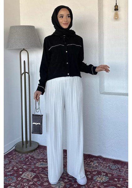 Kadın Pileli Bol Paça Tesettür Pantolon P-00018033 fiyatları