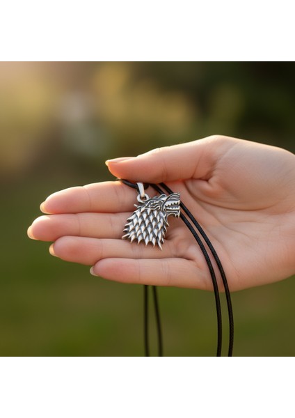 Game Of Thrones Kurt Gümüş Kaplama Deri Ip Kolye indirimleri