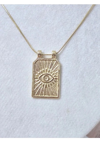 Retro Plaka Göz Çelik Kolye modelleri