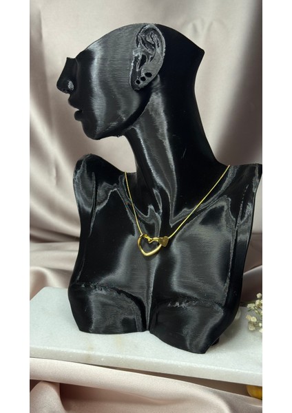 Düğüm Kalpli Gold Renkli Kolye