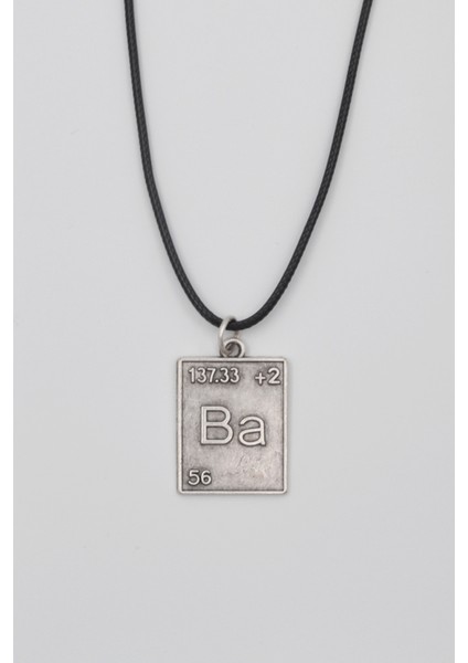 Breaking Bad Ba Element Kolye - Pu Deri Ip Zincirli Unisex Gümüş Kaplama - 60 cm