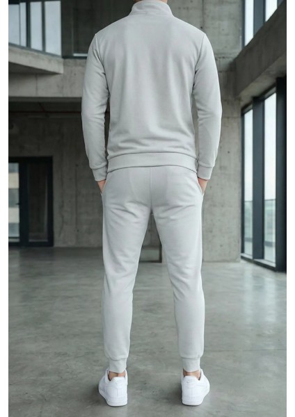 Erkek Polo Yaka Yarım Fermuarlı Sweat Bel Lastikli Pantolon Ikili Takım P-00019207 modelleri