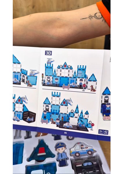 Manyetik LEGO Seti 42 Parça – Polis Merkezi Temalı Magnetic Tiles – 3+ Yaş Eğitici Oyuncak fırsatları