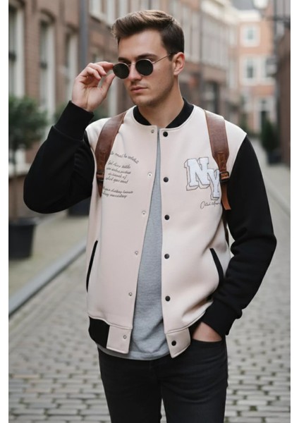 Erkek Ön Çıtçıtlı Nakışlı Şardonlu Ceket P-00019206