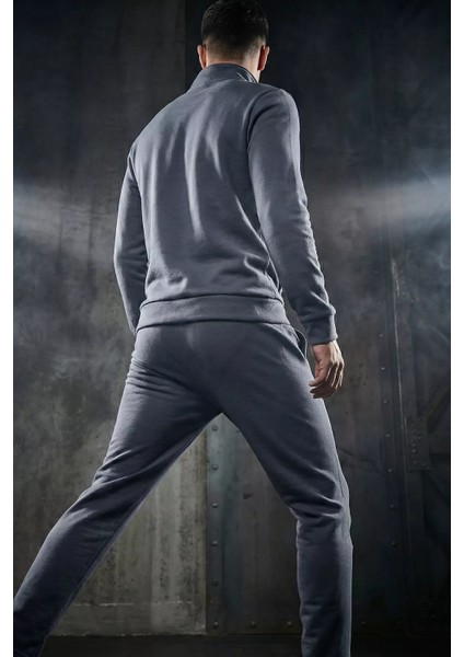 Erkek Yarım Fermuarlı Polo Yaka Şardonlu Sweat Bel Lastikli Pantolon Ikili Takım P-00019208 modelleri