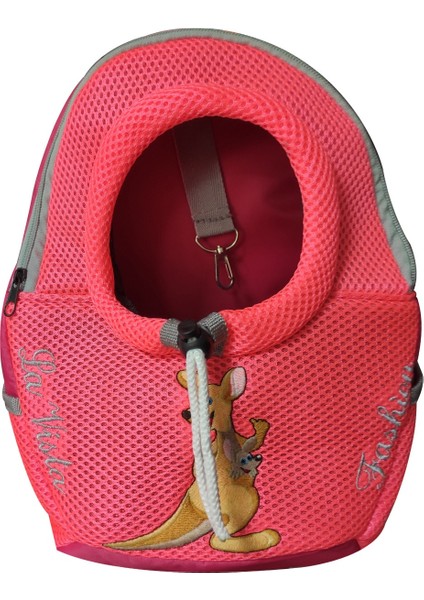 Kanguru Kedi, Küçük Köpek Taşıma Çantası 1-2 kg Canlılara Pembe