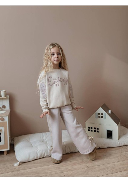 Kız Çocuk Enjoy Fiyonk Detaylı Sweatshirtli Kışlık Takım fiyatları