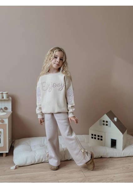 Kız Çocuk Enjoy Fiyonk Detaylı Sweatshirtli Kışlık Takım modelleri