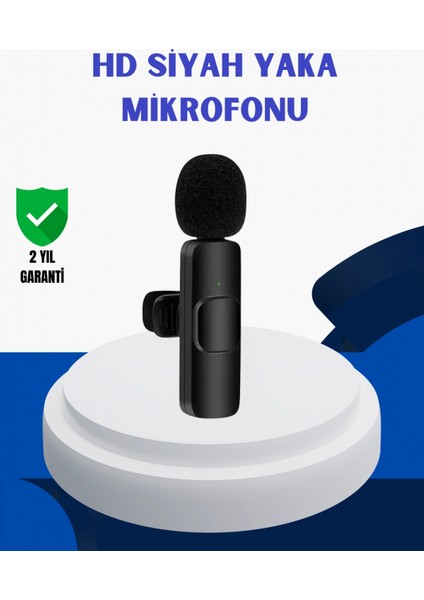 Iphone Için Çift Mikrofonlu Telsiz Yaka Mikrofonu 360 Derece Hd Ses