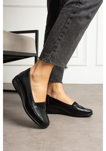 Kadın Siyah Hakiki Deri Klasik Ayakkabı Ortopedik Anne Ayakkabısı Anne Babet Topuklu Günlük Ayakkabı fiyatları