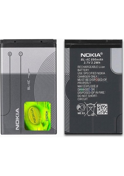 Nokia 6066 6088 6301 6300I 6300 6260 6170 6136S 6131 BL4C 890 Mah Batarya Pil