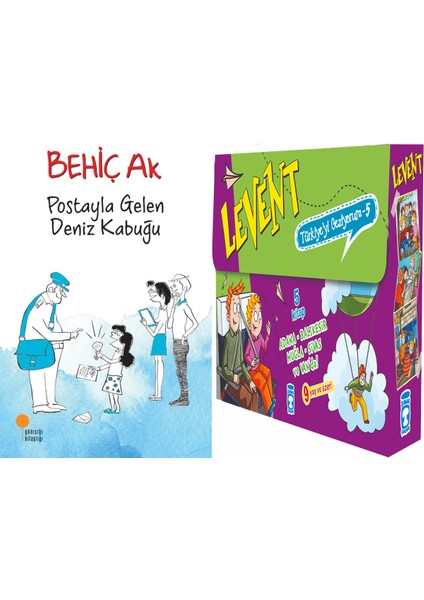 Postayla Gelen Deniz Kabuğu (Behiç Ak) ve Levent Türkiyeyi Geziyorum 5 Set - (5 Kitap)