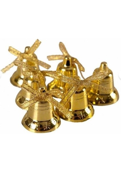 Kurdeleli Çan Zil Yılbaşı Süsü (12'li Paket)