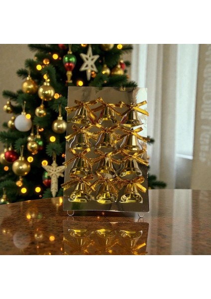 Kurdeleli Çan Zil Yılbaşı Süsü (12'li Paket) fiyatları