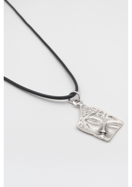 Yuyuyan Güzel Siyah Deri İp Kolye - Antik Gümüş Kaplama - Kadın Erkek - 60 cm fiyatları