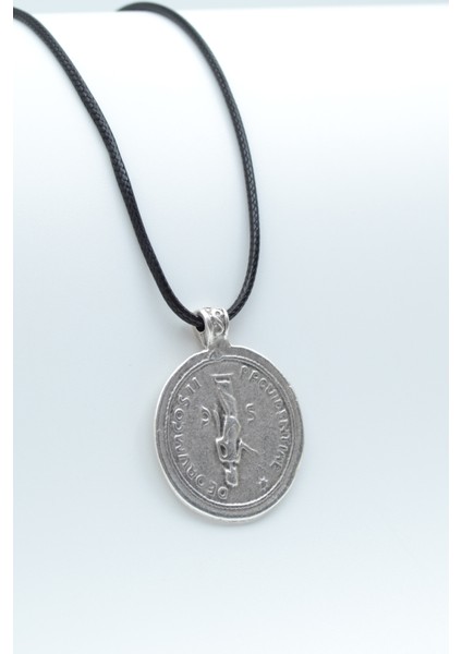 Roma Parası Sikke Gümüş Kaplama Deri İp Kolye fiyatları