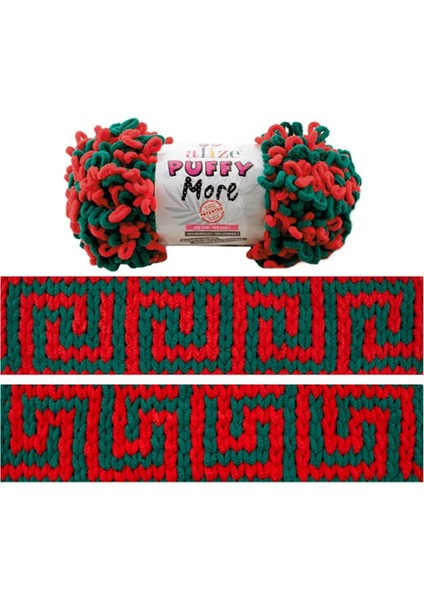 Alize Puffy More 6292 2'li Paket Kendinden Ilmekli El Örgü Ipi Battaniye, Bebek Ürünleri