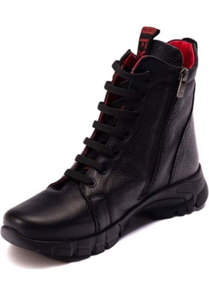 Kadın Bağcıklı Fermuarlı Günlük Kullanıma Uygun Deri Bot D25KB-4470-LX modelleri