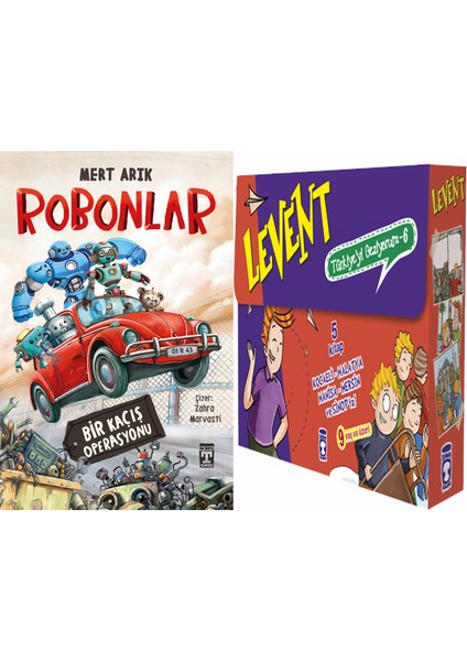Robonlar (Mert Arık) ve Levent Türkiyeyi Geziyorum 6 Set - (5 Kitap)