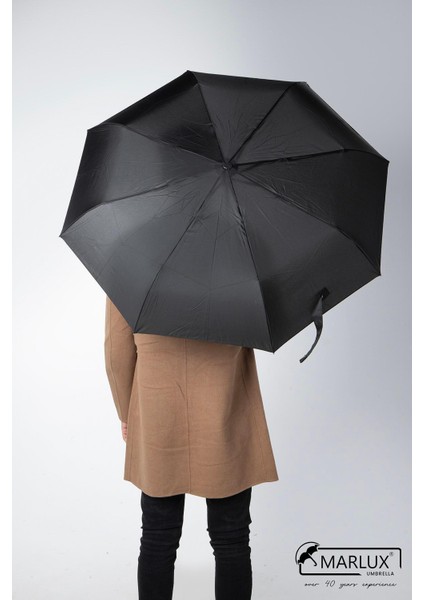 8 Telli Tam Otomatik Rüzgara Dayanıklı Özel Tasarım Siyah Şemsiye fırsatları