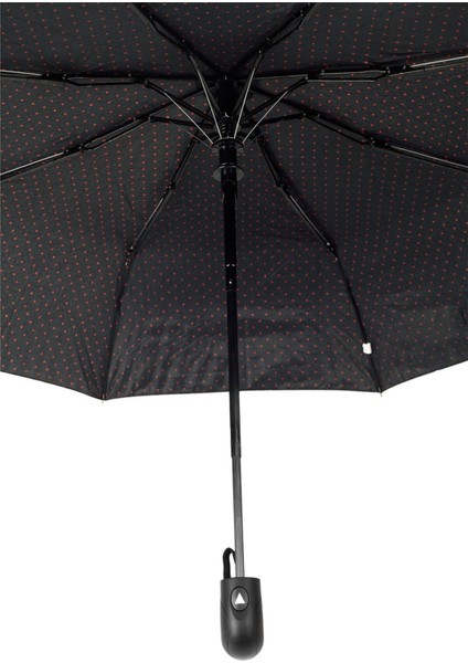Şık ve Dayanıklı Otomatik Kadın Şemsiye, Kırmızı ve Siyah Puantiyeli Modeli modelleri