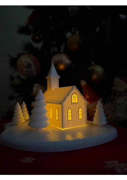 Işıklı 3D Baskı Minyatür Kış Evi – El Yapımı, Koleksiyonluk Yılbaşı & Ev Dekorasyonu Parçası - Sınırlı Üretim, Işıklı Yılbaşı & Dekoratif Ev Objeleri”