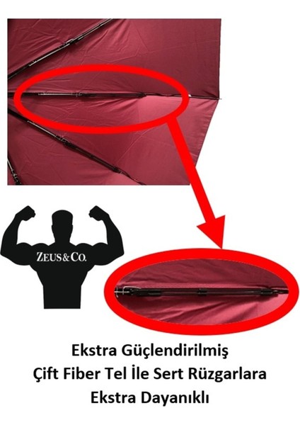 Bordo Rüzgarda Kırılmaz, Ekstra Güçlü, Tam Otomatik Dayanıklı Şemsiye fiyatları