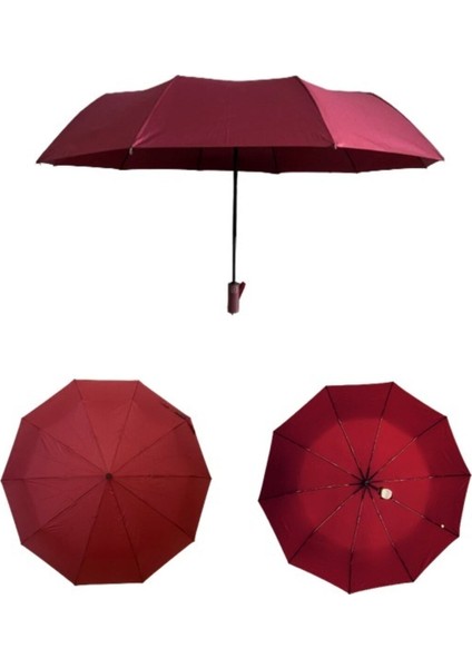 Bordo Rüzgarda Kırılmaz, Ekstra Güçlü, Tam Otomatik Dayanıklı Şemsiye fırsatları