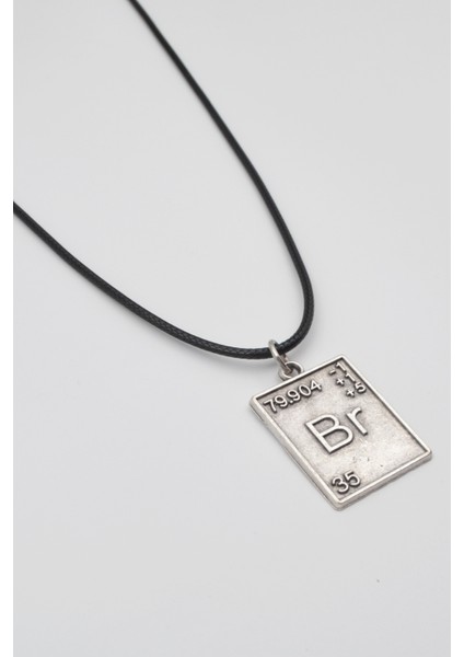 Breaking Bad Br Element Kolye - Pu Deri Ip Zincirli Unisex Gümüş Kaplama - 60 cm fiyatları