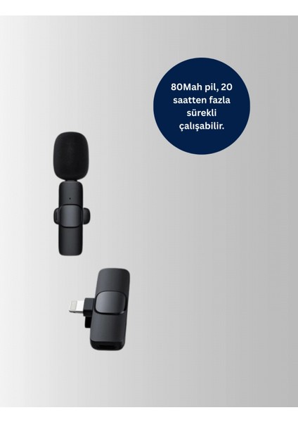 2’li Kablosuz Yaka Mikrofonu Iphone Için Profesyonel Video Ses modelleri
