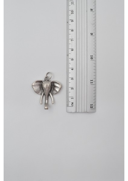 Fil Kafası KolyeSiyah Deri İp Kolye - Antik Gümüş Kaplama - Kadın Erkek - 60 cm fırsatları