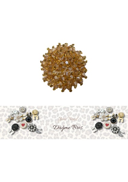 2 Adet Boncuklu Yuvarlak Trend Düğme Broş , Düğme Geçirme Aparatlı fiyatları