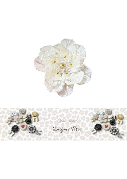 Çiçek Model 1 Adet Trend Düğme Broş , Düğme Geçirme Aparatlı fiyatları