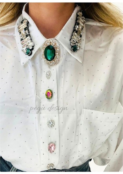 Çiçek Model 1 Adet Trend Düğme Broş , Düğme Geçirme Aparatlı modelleri