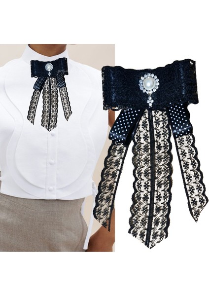 Taşlı,siyah Dantel Yaka Çiçeği,yaka Broş,okul,çanta,şal,gömlek Aksesuar