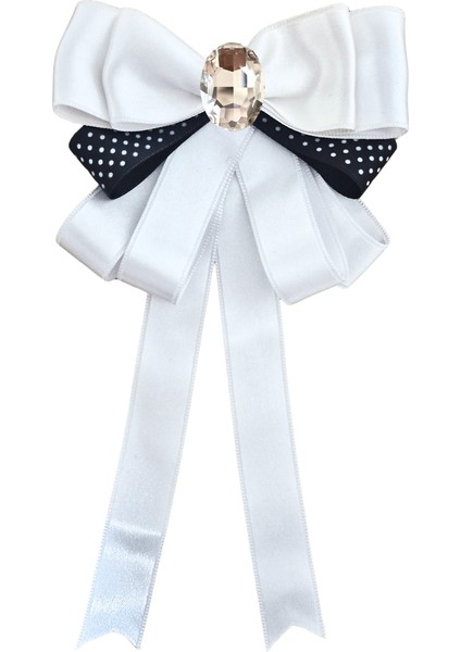 Taşlı,beyaz Saten Yaka Çiçeği,yaka Broş,okul,çanta,şal,gömlek Aksesuar