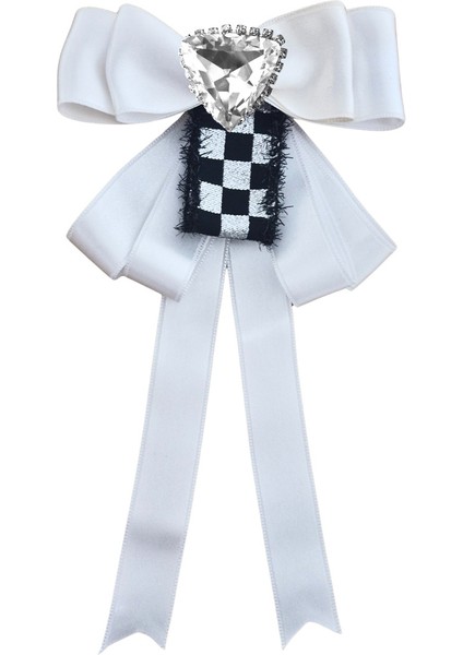 Taşlı,beyaz Saten Yaka Çiçeği,yaka Broş,okul,çanta,şal,gömlek Aksesuar