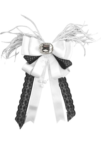 Taşlı,tüylü Beyaz Saten Yaka Çiçeği,yaka Broş,okul,çanta,şal,gömlek Aksesuar