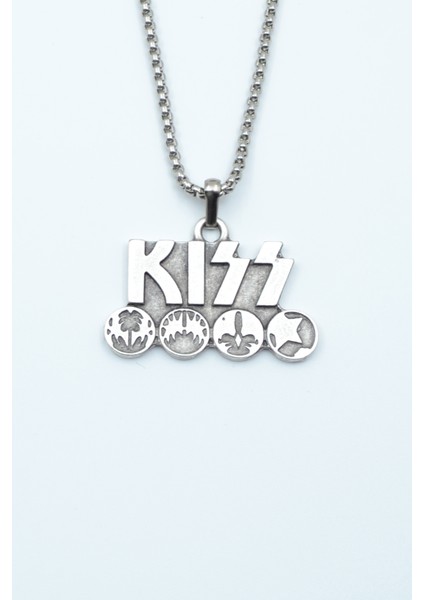 Kiss Gümüş Kaplama Örme Zincir Kolye