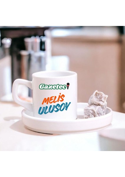 Gazetecilere Özel Tasarımlı Türk Kahve Fincanı – Basın & Medya Temalı Hediyelik Tekli Fincan fiyatları