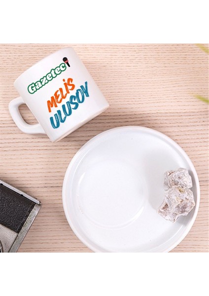 Gazetecilere Özel Tasarımlı Türk Kahve Fincanı – Basın & Medya Temalı Hediyelik Tekli Fincan modelleri