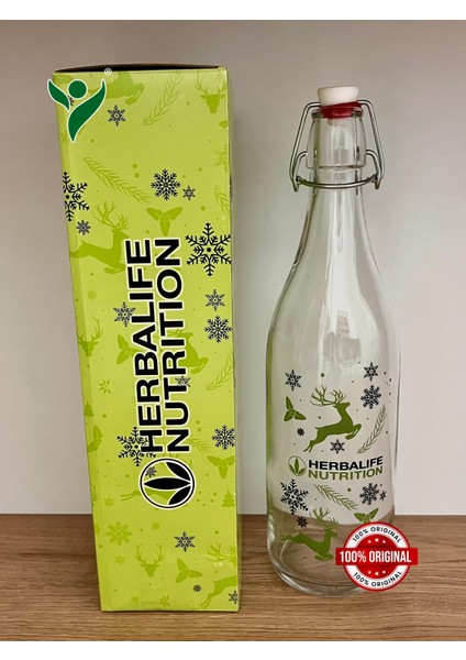 Logolu Yılbaşı Özel Tasarım Hava Geçirmez Kapaklı Su Şişesi - 1 Lt