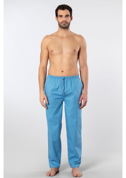 Erkek Dokuma Pijama Tek Alt 2240/MAVI 4